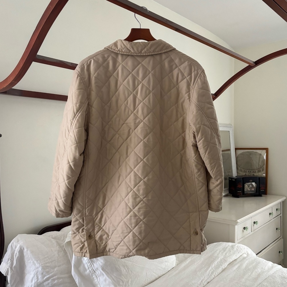 Daks Signature Quilted Vintage British Khaki Car Coat - Picture 5 of 6